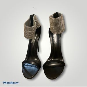 Cape Robbin Black/Rhinestone Ankle Stiletto-New
